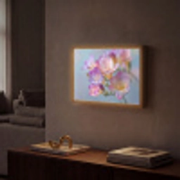 Bloemen - Paars - Overloop - Meeldraden Light Box met batterij (Wandlamp) middel -sfeer1