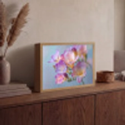 Bloemen - Paars - Overloop - Meeldraden Light Box met batterij (Wandlamp) middel -sfeer2