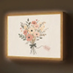 Bloemen - Quote - Beige - Lint Light Box met batterij (Wandlamp) middel -z3d_website