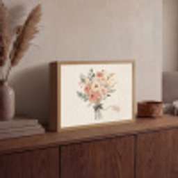 Bloemen - Quote - Beige - Lint Light Box met batterij (Wandlamp) middel -sfeer2