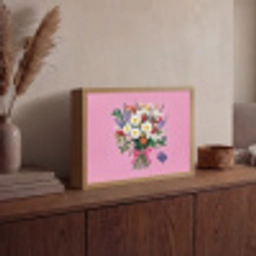 Bloemen - Quote - Kaartje - Kleurrijk Light Box met batterij (Wandlamp) middel -sfeer2