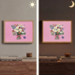 Bloemen - Quote - Kaartje - Kleurrijk Light Box met batterij (Wandlamp) middel -sfeer3