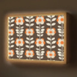 Bloemen - Retro - Bruin Light Box met batterij (Wandlamp) middel 907 -z3d_website