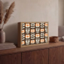 Bloemen - Retro - Bruin Light Box met batterij (Wandlamp) middel 907 -sfeer2