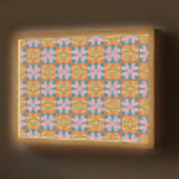 Bloemen - Retro - Patroon - Kleurrijk Light Box met batterij (Wandlamp) middel 907 -z3d_website