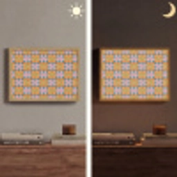 Bloemen - Retro - Patroon - Kleurrijk Light Box met batterij (Wandlamp) middel 907 -sfeer3