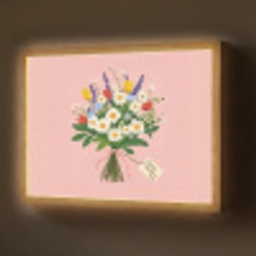 Bloemen - Lint - Kaartje Light Box met batterij (Wandlamp) middel -z3d_website