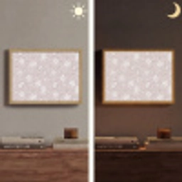 Bloemen - Getekend - Lavendel Light Box met batterij (Wandlamp) middel 907 -sfeer3