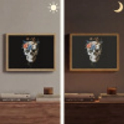 Bloemen - Schedel - Kleurrijk Light Box met batterij (Wandlamp) middel -sfeer3