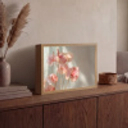 Bloemen - Stelen - Roze - Schaduw Light Box met batterij (Wandlamp) middel -sfeer2