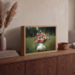 Bloemen - Krukje - Gieter - Veld Light Box met batterij (Wandlamp) middel -sfeer2