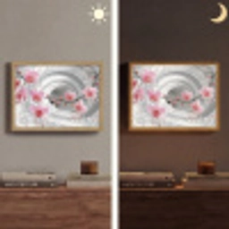 Bloemen - Tunnel - Abstact - 3D effect Light Box met batterij (Wandlamp) middel -sfeer3