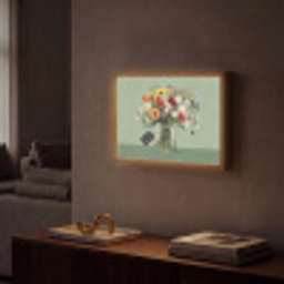 Bloemen - Vaas - Kaartje Light Box met batterij (Wandlamp) middel -sfeer1