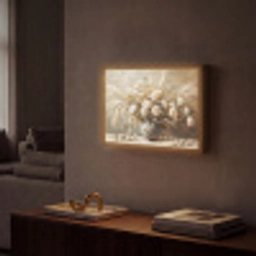 Bloemen - Vaas - Stilleven - Beige Light Box met batterij (Wandlamp) middel -sfeer1