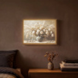 Bloemen - Vaas - Stilleven - Beige Light Box met batterij (Wandlamp) middel -sfeer4