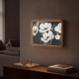 Bloemen - Wit - Abstract Light Box met batterij (Wandlamp) middel -sfeer1