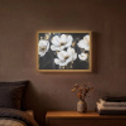 Bloemen - Wit - Abstract Light Box met batterij (Wandlamp) middel -sfeer4