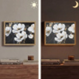 Bloemen - Wit - Abstract Light Box met batterij (Wandlamp) middel -sfeer3