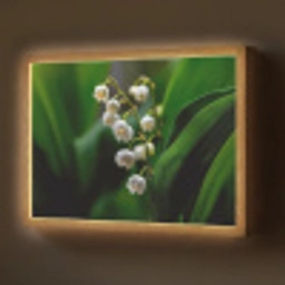 Bloemen - Wit - Bladeren - Lelietjes Light Box met batterij (Wandlamp) middel -z3d_website