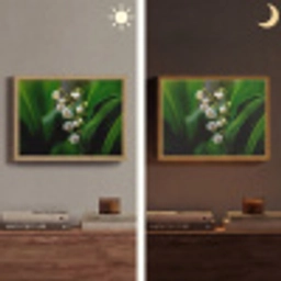 Bloemen - Wit - Bladeren - Lelietjes Light Box met batterij (Wandlamp) middel -sfeer3