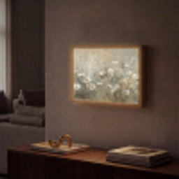 Bloemen - Wit - Natuur - Grijs - Modern Light Box met batterij (Wandlamp) middel -sfeer1