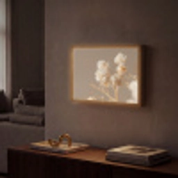 Bloemen - Wit - Natuur - Pastel Light Box met batterij (Wandlamp) middel -sfeer1