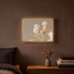 Bloemen - Wit - Natuur - Pastel Light Box met batterij (Wandlamp) middel -sfeer4
