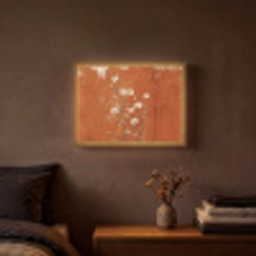 Bloemen - Wit - Subtiel - Roestkleur Light Box met batterij (Wandlamp) middel -sfeer4