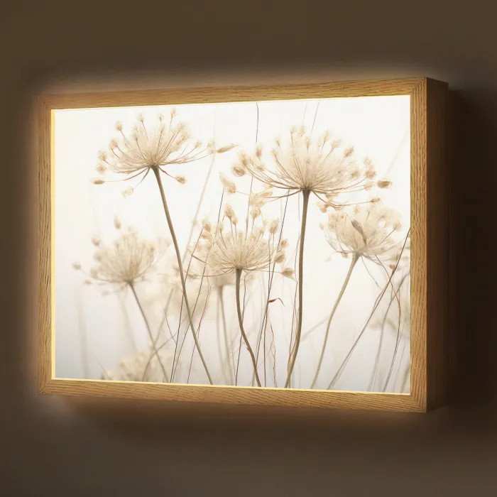 Bloemen - Wit - Zonlicht Light Box met batterij (Wandlamp) middel -z3d_website