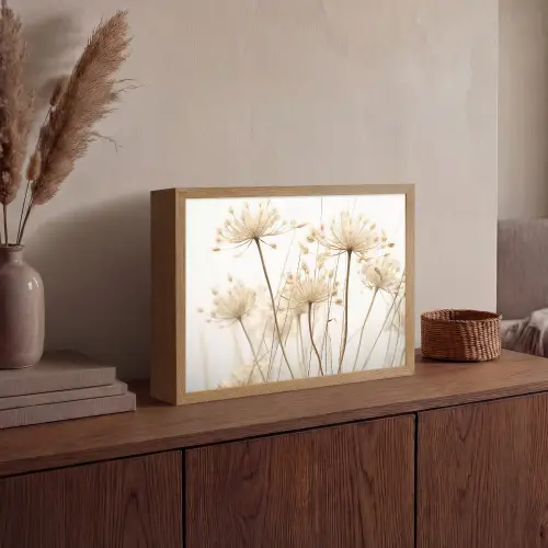 Bloemen - Wit - Zonlicht Light Box met batterij (Wandlamp) middel -sfeer2