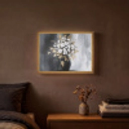 Bloemen - Wit - Vaas - Abstract Light Box met batterij (Wandlamp) middel -sfeer4