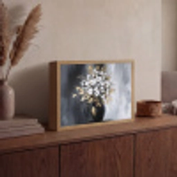 Bloemen - Wit - Vaas - Abstract Light Box met batterij (Wandlamp) middel -sfeer2
