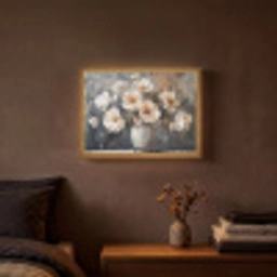 Bloemen - Wit - Vaas - Modern Light Box met batterij (Wandlamp) middel -sfeer4