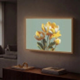 Bloemen - Geel - Bladeren - Structuur Light Box met batterij (Wandlamp) middel -sfeer1