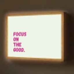 Focus on the good - Beige - Roze Light Box met batterij (Wandlamp) middel -z3d_website
