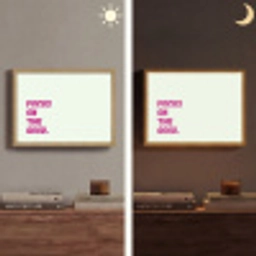 Focus on the good - Beige - Roze Light Box met batterij (Wandlamp) middel -sfeer3