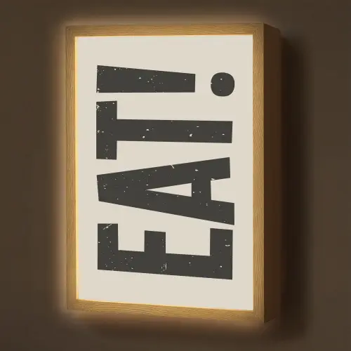 Eten - zwart - Japandi - Wit Light Box met batterij (Wandlamp) middel -z3d_website