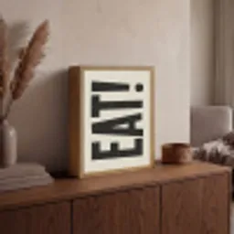 Eten - zwart - Japandi - Wit Light Box met batterij (Wandlamp) middel -sfeer2