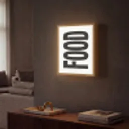Food - Zwart - Wit - Decoratie Light Box met batterij (Wandlamp) middel -sfeer1