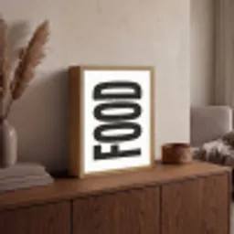 Food - Zwart - Wit - Decoratie Light Box met batterij (Wandlamp) middel -sfeer2