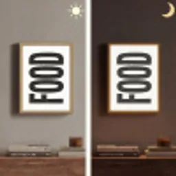Food - Zwart - Wit - Decoratie Light Box met batterij (Wandlamp) middel -sfeer3