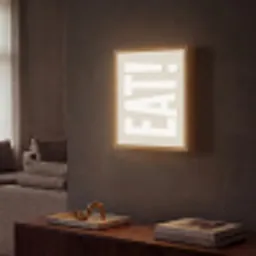 Eten - Decoratie - Beige - Wit Light Box met batterij (Wandlamp) middel -sfeer1