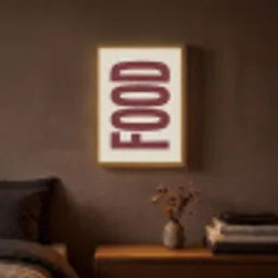 Eten - Japandi - Rood - Decoratie Light Box met batterij (Wandlamp) middel -sfeer4