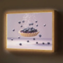 Eten - Taart - Bessen - Blauw Light Box met batterij (Wandlamp) middel -z3d_website
