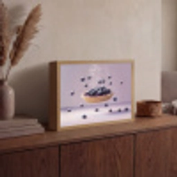 Eten - Taart - Bessen - Blauw Light Box met batterij (Wandlamp) middel -sfeer2