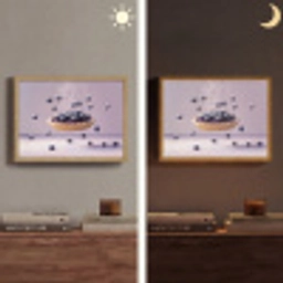 Eten - Taart - Bessen - Blauw Light Box met batterij (Wandlamp) middel -sfeer3