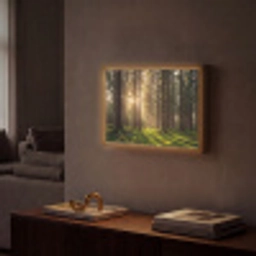 Bos - Gras - Zonlicht Light Box met batterij (Wandlamp) middel -sfeer1