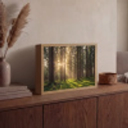 Bos - Gras - Zonlicht Light Box met batterij (Wandlamp) middel -sfeer2