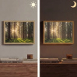Bos - Gras - Zonlicht Light Box met batterij (Wandlamp) middel -sfeer3