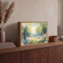 Bos - Schilderstijl - Kleurrijk Light Box met batterij (Wandlamp) middel -sfeer2